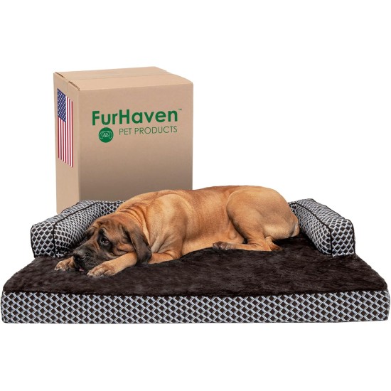FurHaven Pet Quilted Orthopedic Sofa Bed, Large, Silver Gray FurHaven Pet Quilted Orthopedic Sofa Bed, Large, Silver Gray