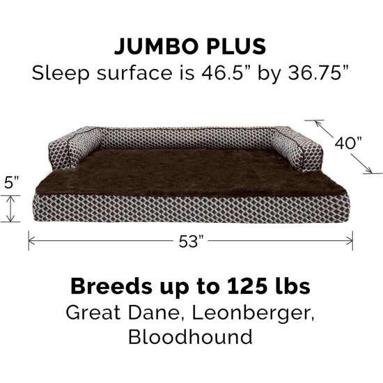 FurHaven Pet Quilted Orthopedic Sofa Bed, Large, Silver Gray FurHaven Pet Quilted Orthopedic Sofa Bed, Large, Silver Gray