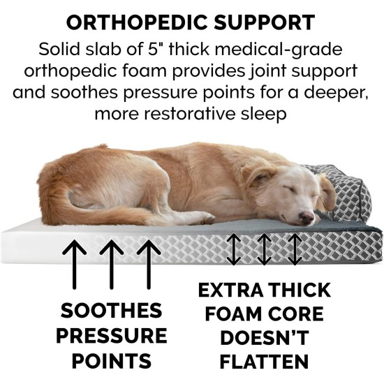 FurHaven Pet Quilted Orthopedic Sofa Bed, Large, Silver Gray FurHaven Pet Quilted Orthopedic Sofa Bed, Large, Silver Gray