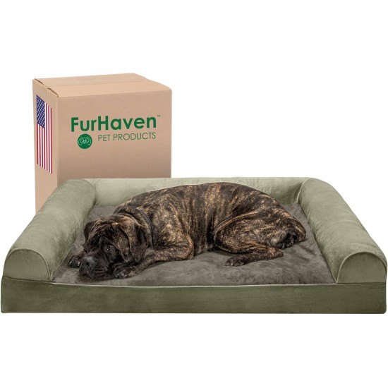 FurHaven Pet Quilted Orthopedic Sofa Bed, Large, Silver Gray FurHaven Pet Quilted Orthopedic Sofa Bed, Large, Silver Gray