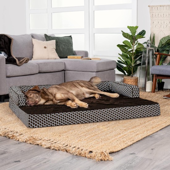 FurHaven Pet Quilted Orthopedic Sofa Bed, Large, Silver Gray FurHaven Pet Quilted Orthopedic Sofa Bed, Large, Silver Gray
