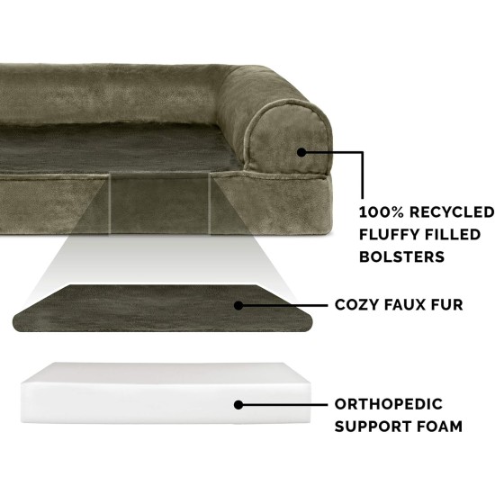 FurHaven Pet Quilted Orthopedic Sofa Bed, Large, Silver Gray FurHaven Pet Quilted Orthopedic Sofa Bed, Large, Silver Gray