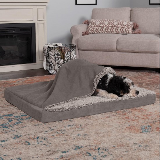 FurHaven Pet Quilted Orthopedic Sofa Bed, Large, Silver Gray FurHaven Pet Quilted Orthopedic Sofa Bed, Large, Silver Gray