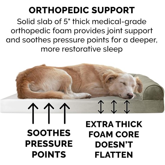 FurHaven Pet Quilted Orthopedic Sofa Bed, Large, Silver Gray FurHaven Pet Quilted Orthopedic Sofa Bed, Large, Silver Gray