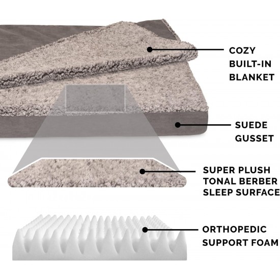 FurHaven Pet Quilted Orthopedic Sofa Bed, Large, Silver Gray FurHaven Pet Quilted Orthopedic Sofa Bed, Large, Silver Gray