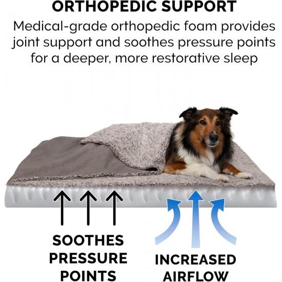 FurHaven Pet Quilted Orthopedic Sofa Bed, Large, Silver Gray FurHaven Pet Quilted Orthopedic Sofa Bed, Large, Silver Gray
