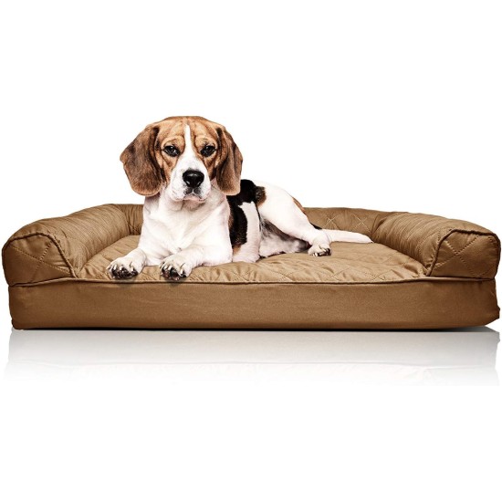 FurHaven Pet Quilted Orthopedic Sofa Bed, Large, Silver Gray FurHaven Pet Quilted Orthopedic Sofa Bed, Large, Silver Gray