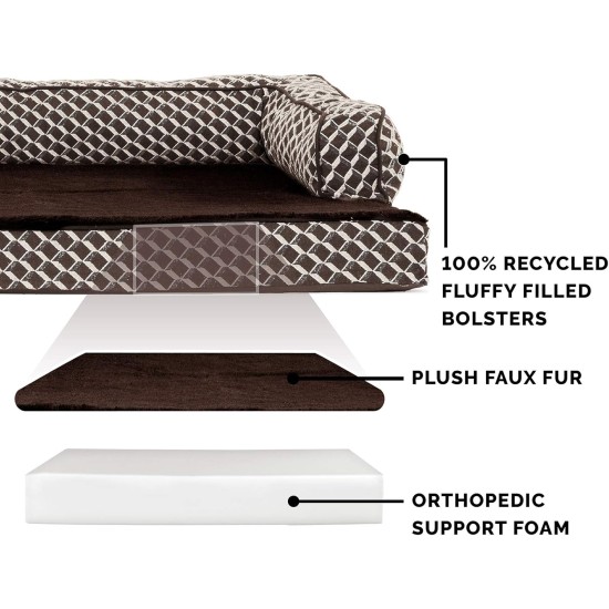 FurHaven Pet Quilted Orthopedic Sofa Bed, Large, Silver Gray FurHaven Pet Quilted Orthopedic Sofa Bed, Large, Silver Gray