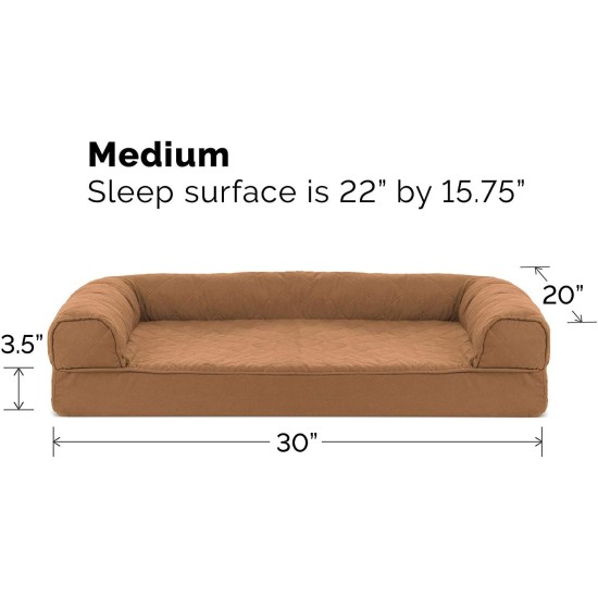 FurHaven Pet Quilted Orthopedic Sofa Bed, Large, Silver Gray FurHaven Pet Quilted Orthopedic Sofa Bed, Large, Silver Gray
