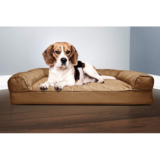 FurHaven Pet Quilted Orthopedic Sofa Bed, Large, Silver Gray FurHaven Pet Quilted Orthopedic Sofa Bed, Large, Silver Gray