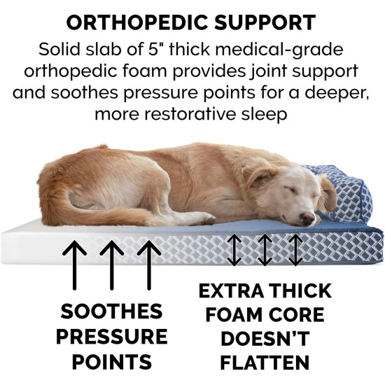 FurHaven Pet Quilted Orthopedic Sofa Bed, Large, Silver Gray FurHaven Pet Quilted Orthopedic Sofa Bed, Large, Silver Gray