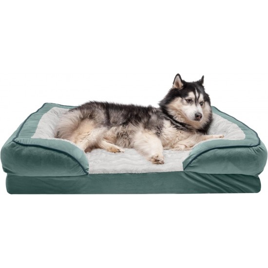 FurHaven Pet Quilted Orthopedic Sofa Bed, Large, Silver Gray FurHaven Pet Quilted Orthopedic Sofa Bed, Large, Silver Gray