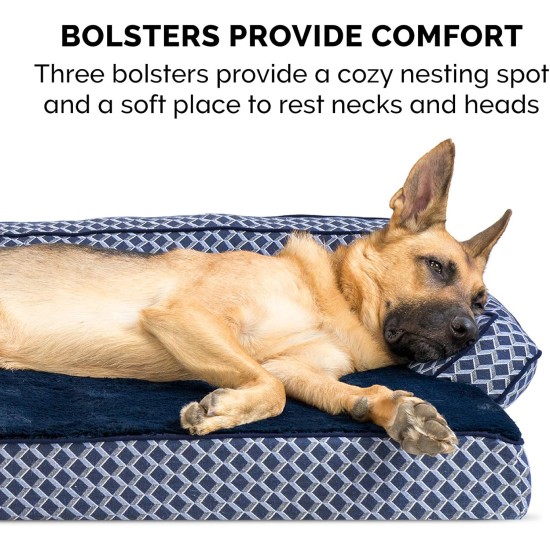 FurHaven Pet Quilted Orthopedic Sofa Bed, Large, Silver Gray FurHaven Pet Quilted Orthopedic Sofa Bed, Large, Silver Gray