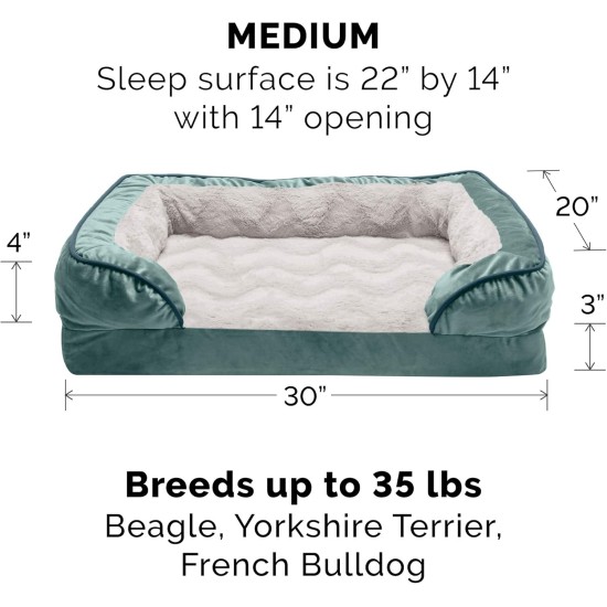 FurHaven Pet Quilted Orthopedic Sofa Bed, Large, Silver Gray FurHaven Pet Quilted Orthopedic Sofa Bed, Large, Silver Gray