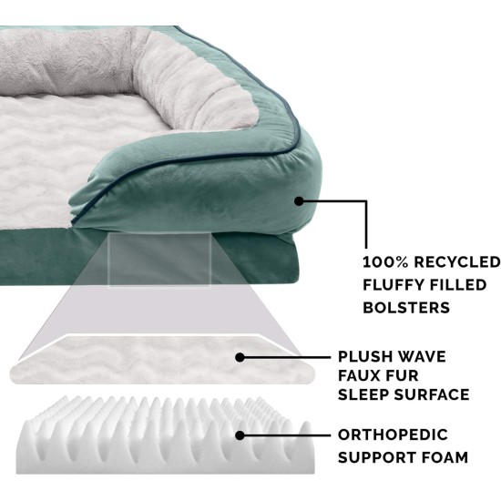 FurHaven Pet Quilted Orthopedic Sofa Bed, Large, Silver Gray FurHaven Pet Quilted Orthopedic Sofa Bed, Large, Silver Gray