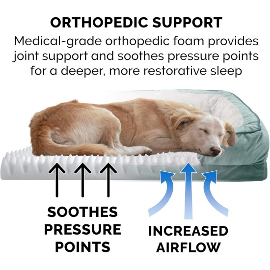FurHaven Pet Quilted Orthopedic Sofa Bed, Large, Silver Gray FurHaven Pet Quilted Orthopedic Sofa Bed, Large, Silver Gray