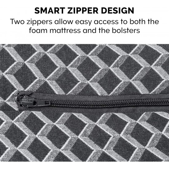 FurHaven Pet Quilted Orthopedic Sofa Bed, Large, Silver Gray FurHaven Pet Quilted Orthopedic Sofa Bed, Large, Silver Gray
