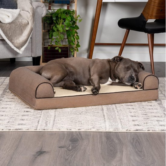 FurHaven Pet Quilted Orthopedic Sofa Bed, Large, Silver Gray FurHaven Pet Quilted Orthopedic Sofa Bed, Large, Silver Gray