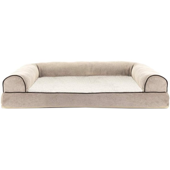FurHaven Pet Quilted Orthopedic Sofa Bed, Large, Silver Gray FurHaven Pet Quilted Orthopedic Sofa Bed, Large, Silver Gray