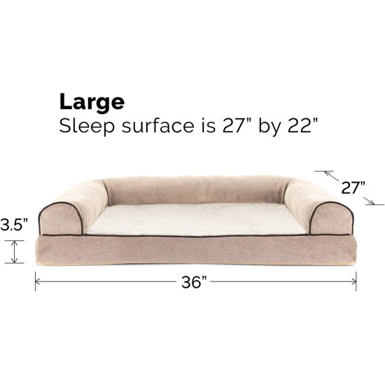 FurHaven Pet Quilted Orthopedic Sofa Bed, Large, Silver Gray FurHaven Pet Quilted Orthopedic Sofa Bed, Large, Silver Gray