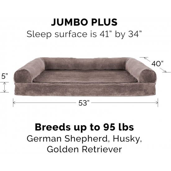 FurHaven Pet Quilted Orthopedic Sofa Bed, Large, Silver Gray FurHaven Pet Quilted Orthopedic Sofa Bed, Large, Silver Gray