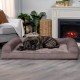 FurHaven Pet Quilted Orthopedic Sofa Bed, Large, Silver Gray FurHaven Pet Quilted Orthopedic Sofa Bed, Large, Silver Gray