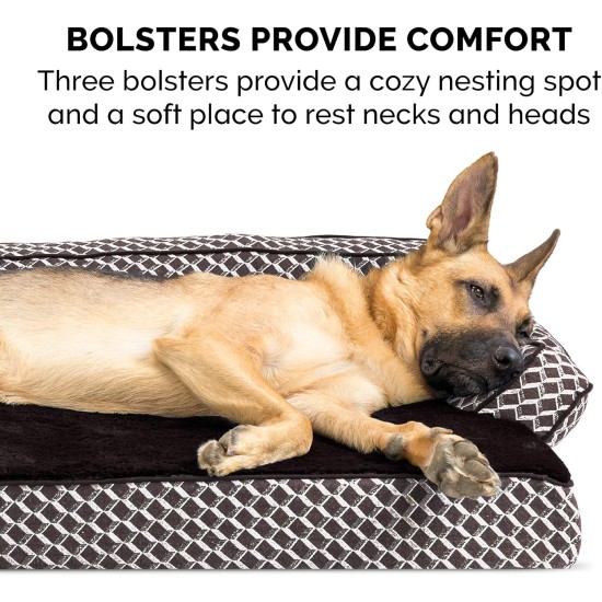 FurHaven Pet Quilted Orthopedic Sofa Bed, Large, Silver Gray FurHaven Pet Quilted Orthopedic Sofa Bed, Large, Silver Gray