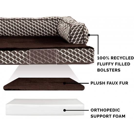 FurHaven Pet Quilted Orthopedic Sofa Bed, Large, Silver Gray FurHaven Pet Quilted Orthopedic Sofa Bed, Large, Silver Gray