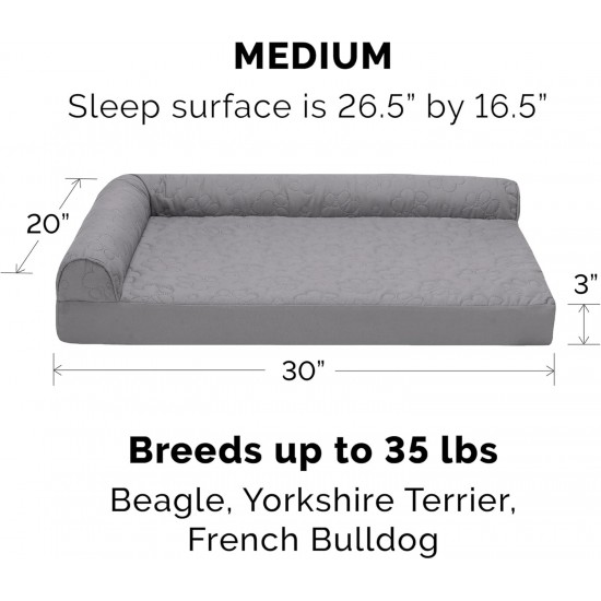 FurHaven Pet Quilted Orthopedic Sofa Bed, Large, Silver Gray FurHaven Pet Quilted Orthopedic Sofa Bed, Large, Silver Gray