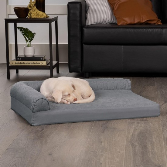 FurHaven Pet Quilted Orthopedic Sofa Bed, Large, Silver Gray FurHaven Pet Quilted Orthopedic Sofa Bed, Large, Silver Gray