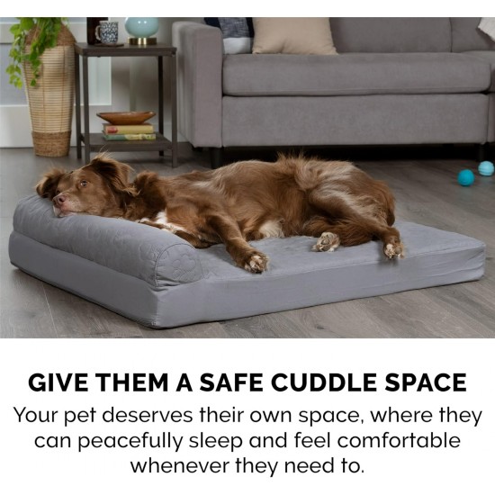 FurHaven Pet Quilted Orthopedic Sofa Bed, Large, Silver Gray FurHaven Pet Quilted Orthopedic Sofa Bed, Large, Silver Gray