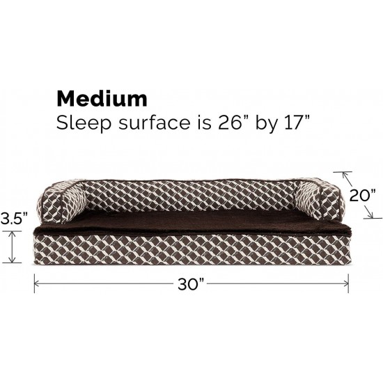 FurHaven Pet Quilted Orthopedic Sofa Bed, Large, Silver Gray FurHaven Pet Quilted Orthopedic Sofa Bed, Large, Silver Gray