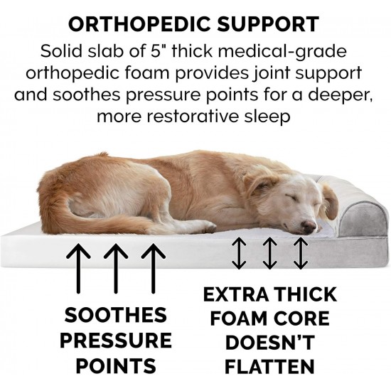 FurHaven Pet Quilted Orthopedic Sofa Bed, Large, Silver Gray FurHaven Pet Quilted Orthopedic Sofa Bed, Large, Silver Gray