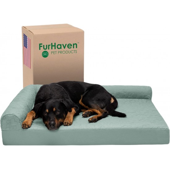FurHaven Pet Quilted Orthopedic Sofa Bed, Large, Silver Gray FurHaven Pet Quilted Orthopedic Sofa Bed, Large, Silver Gray