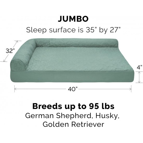 FurHaven Pet Quilted Orthopedic Sofa Bed, Large, Silver Gray FurHaven Pet Quilted Orthopedic Sofa Bed, Large, Silver Gray