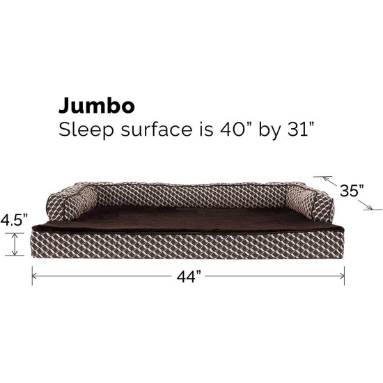 FurHaven Pet Quilted Orthopedic Sofa Bed, Large, Silver Gray FurHaven Pet Quilted Orthopedic Sofa Bed, Large, Silver Gray