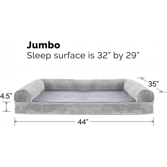 FurHaven Pet Quilted Orthopedic Sofa Bed, Large, Silver Gray FurHaven Pet Quilted Orthopedic Sofa Bed, Large, Silver Gray