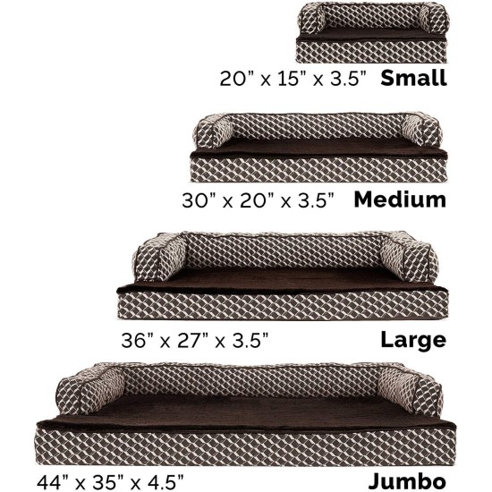 FurHaven Pet Quilted Orthopedic Sofa Bed, Large, Silver Gray FurHaven Pet Quilted Orthopedic Sofa Bed, Large, Silver Gray