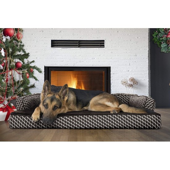 FurHaven Pet Quilted Orthopedic Sofa Bed, Large, Silver Gray FurHaven Pet Quilted Orthopedic Sofa Bed, Large, Silver Gray