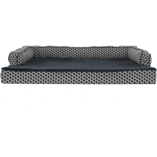 FurHaven Pet Quilted Orthopedic Sofa Bed, Large, Silver Gray FurHaven Pet Quilted Orthopedic Sofa Bed, Large, Silver Gray