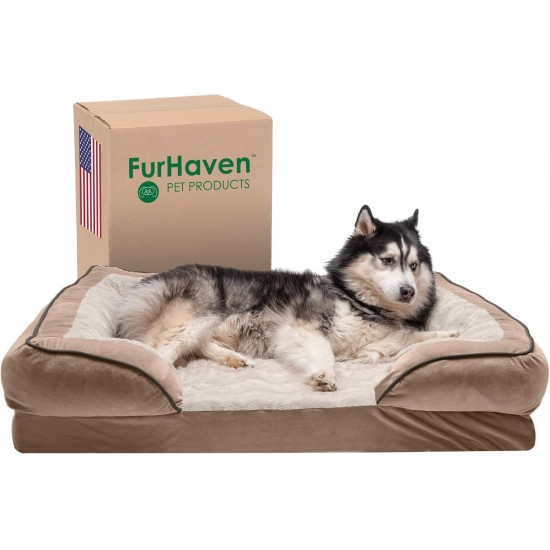 FurHaven Pet Quilted Orthopedic Sofa Bed, Large, Silver Gray FurHaven Pet Quilted Orthopedic Sofa Bed, Large, Silver Gray