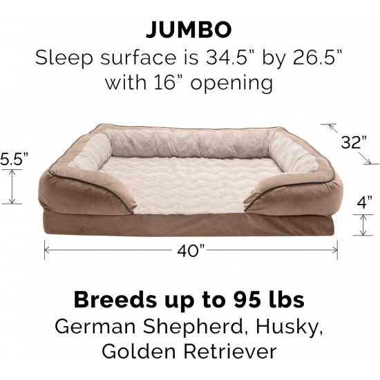 FurHaven Pet Quilted Orthopedic Sofa Bed, Large, Silver Gray FurHaven Pet Quilted Orthopedic Sofa Bed, Large, Silver Gray