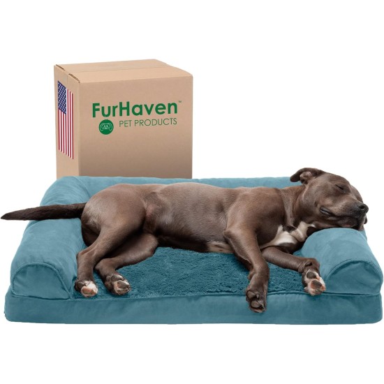 FurHaven Pet Quilted Orthopedic Sofa Bed, Large, Silver Gray FurHaven Pet Quilted Orthopedic Sofa Bed, Large, Silver Gray