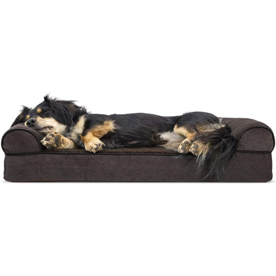 FurHaven Pet Quilted Orthopedic Sofa Bed, Large, Silver Gray FurHaven Pet Quilted Orthopedic Sofa Bed, Large, Silver Gray