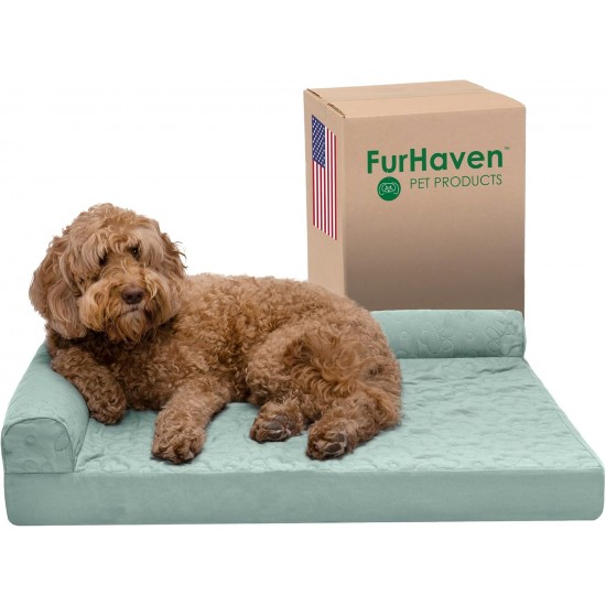 FurHaven Pet Quilted Orthopedic Sofa Bed, Large, Silver Gray FurHaven Pet Quilted Orthopedic Sofa Bed, Large, Silver Gray