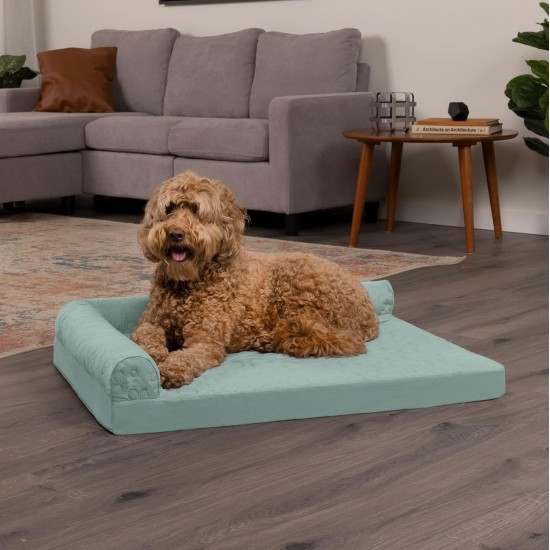 FurHaven Pet Quilted Orthopedic Sofa Bed, Large, Silver Gray FurHaven Pet Quilted Orthopedic Sofa Bed, Large, Silver Gray
