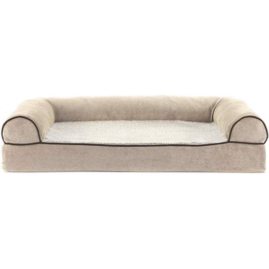 FurHaven Pet Quilted Orthopedic Sofa Bed, Large, Silver Gray FurHaven Pet Quilted Orthopedic Sofa Bed, Large, Silver Gray