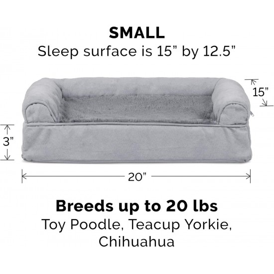 FurHaven Pet Quilted Orthopedic Sofa Bed, Large, Silver Gray FurHaven Pet Quilted Orthopedic Sofa Bed, Large, Silver Gray