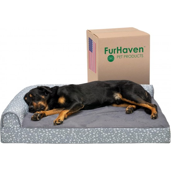 FurHaven Pet Quilted Orthopedic Sofa Bed, Large, Silver Gray FurHaven Pet Quilted Orthopedic Sofa Bed, Large, Silver Gray