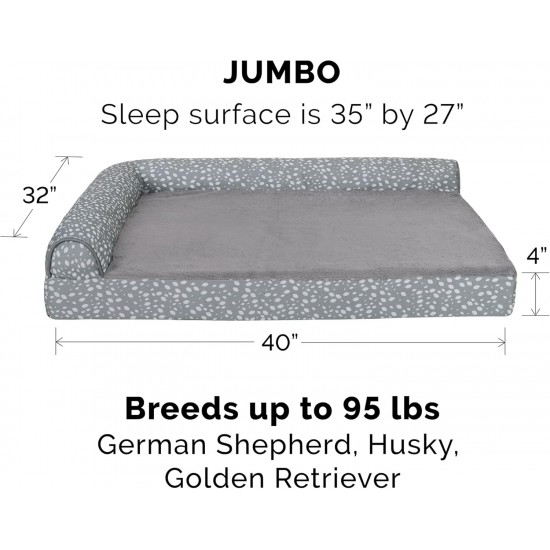 FurHaven Pet Quilted Orthopedic Sofa Bed, Large, Silver Gray FurHaven Pet Quilted Orthopedic Sofa Bed, Large, Silver Gray